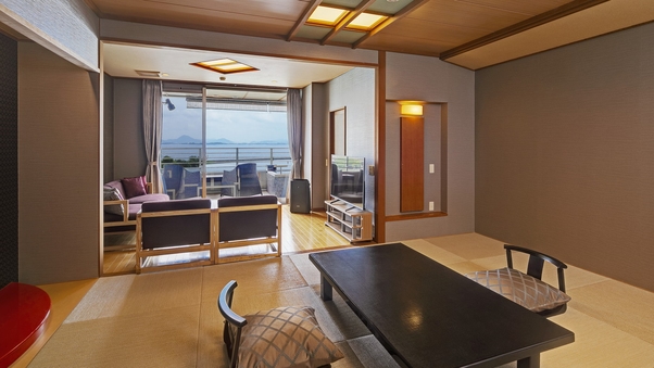 《リビング+和室》リゾート露天風呂付客室「びわの風」50平米